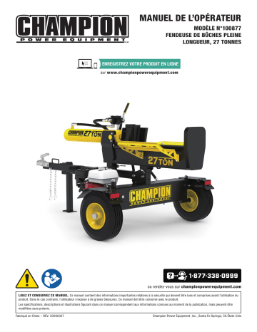 Champion Power Equipment 100877 Manuel utilisateur | Fixfr