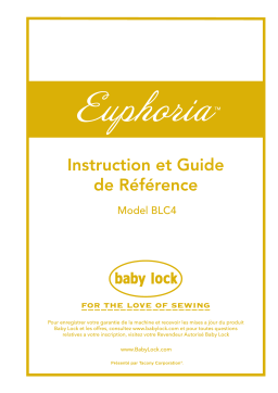 Baby Lock Euphoria Sewing Machine Manuel utilisateur