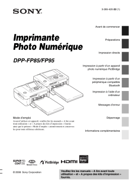 Sony DPP-FP95 Manuel utilisateur