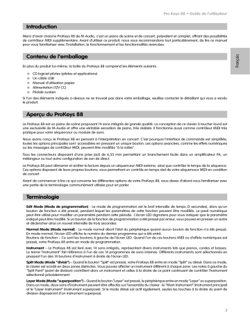 Manuel du propriétaire | M-Audio PK88 Manuel utilisateur | Fixfr