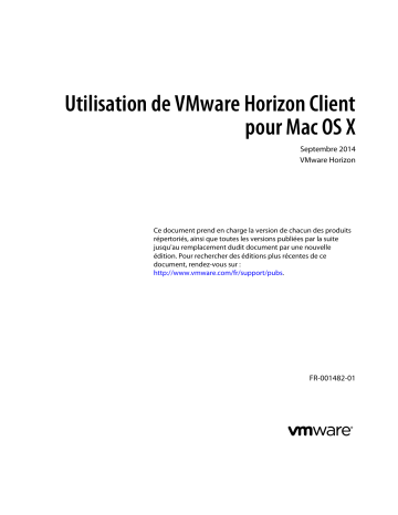 VMware Horizon Client pour Mac OS X Manuel utilisateur | Fixfr