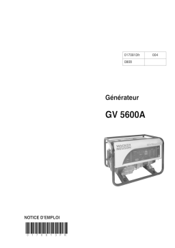 Wacker Neuson GV5600A Portable Generator Manuel utilisateur