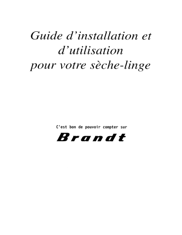 Manuel du propriétaire | Brandt SEE70 Manuel utilisateur | Fixfr