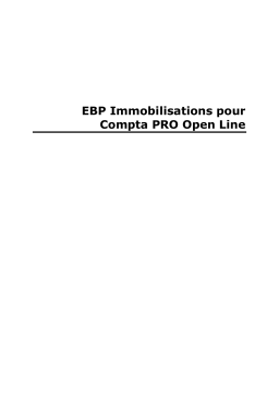 EBP Immobilisations OL Pro Mode d'emploi