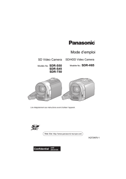 Panasonic SDR H85 Mode d'emploi