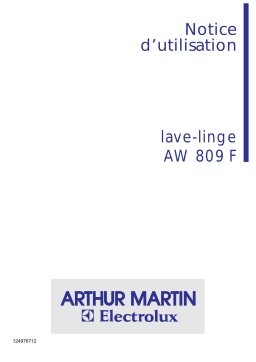 Arthur Martin-Electrolux AW 809 F Lave-linge Manuel utilisateur