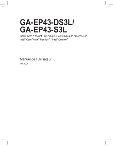 Manuel du propriétaire | Gigabyte GA-EP43-S3L Manuel utilisateur | Fixfr