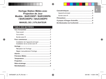 Manuel du propriétaire | Oregon BAR339DPU Manuel utilisateur | Fixfr