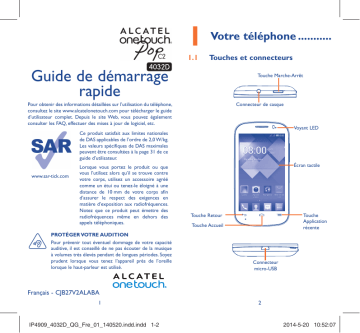 4032D | Guide de démarrage rapide | Alcatel Pop C2 Manuel utilisateur | Fixfr