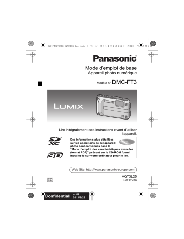 Panasonic DMC FT3 Mode d'emploi | Fixfr