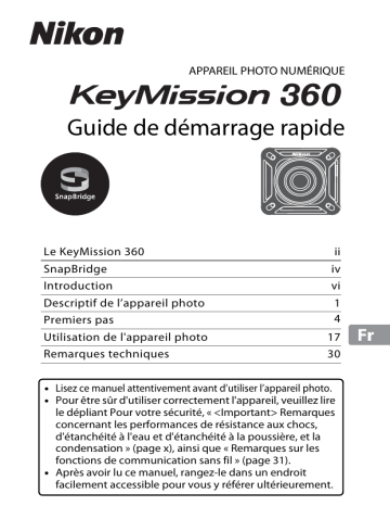 Guide de démarrage rapide | Nikon KeyMission 360 Manuel utilisateur | Fixfr