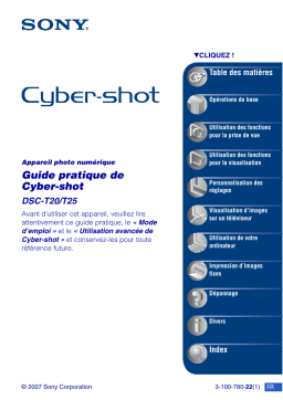 Sony DSC-T20HDPR Manuel utilisateur