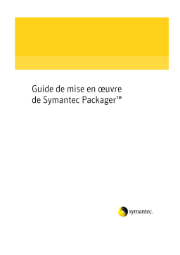 Symantec Packager Manuel utilisateur