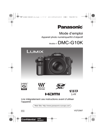 DMC G10K | Panasonic DMC G10 Mode d'emploi | Fixfr