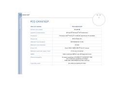 Sony PCG-GRX416SP Manuel utilisateur
