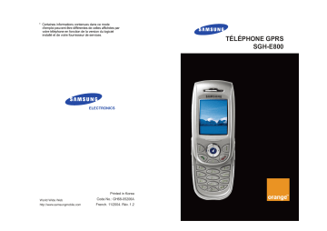 SGH-E800 orange | Mode d'emploi | Samsung SGH-E800 Manuel utilisateur | Fixfr