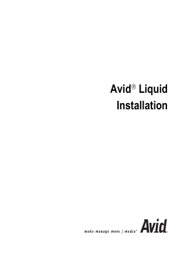 Avid Liquid Liquid Manuel utilisateur