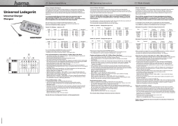 Hama 00074037 "Unicharge 5" Universal Charger Manuel utilisateur