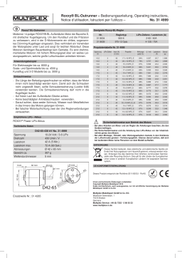 MULTIPLEX Roxxy Bl Outrunner D42 65 430kv Manuel du propriétaire