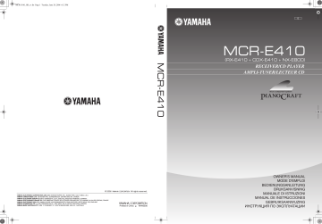 Manuel du propriétaire | Yamaha CDX-E410 Manuel utilisateur | Fixfr