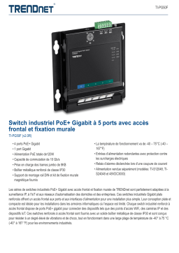 Trendnet TI-PG50F 5-Port Industrial Gigabit PoE+ Wall-Mounted Front Access Switch Fiche technique