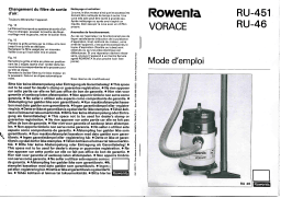 Rowenta RU 46 VORACE Manuel utilisateur