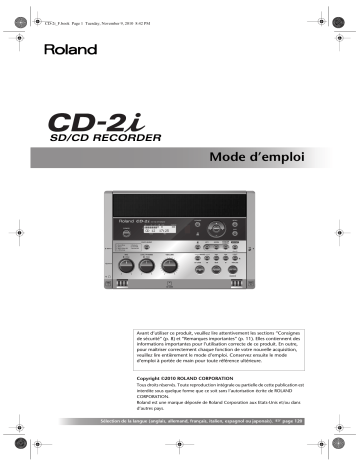 Roland CD-2i Mode d'emploi | Fixfr