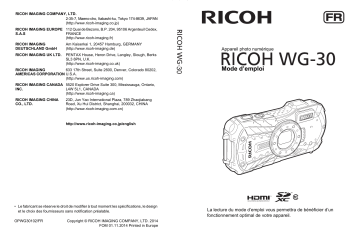 Manuel du propriétaire | Ricoh WG-30WG-30W Manuel utilisateur | Fixfr