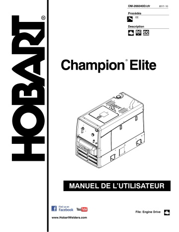 Manuel du propriétaire | HobartWelders CHAMPION ELITE  Manuel utilisateur | Fixfr