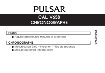 Mode d'emploi | Pulsar V658 Manuel utilisateur | Fixfr