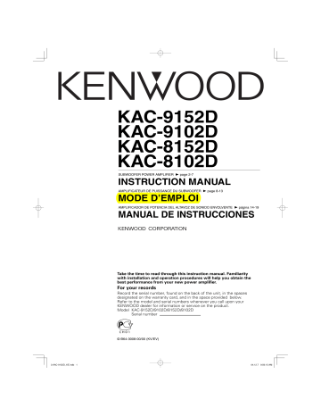 Manuel du propriétaire | Kenwood KAC-8152D Manuel utilisateur | Fixfr