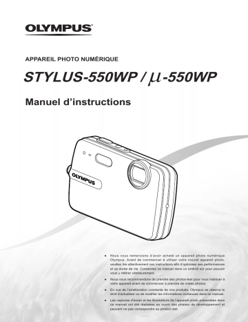 Stylus 550 WP | Mode d'emploi | Olympus μ 550 WP Manuel utilisateur | Fixfr