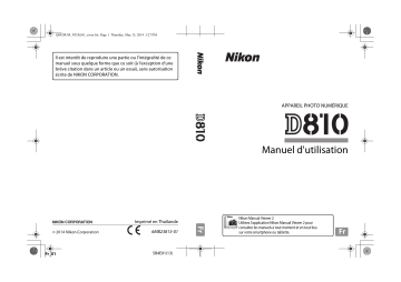 Nikon D810 Manuel utilisateur | Fixfr