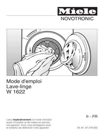 Manuel du propriétaire | Miele W 1622 Manuel utilisateur | Fixfr