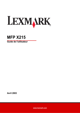 Lexmark X215 Manuel utilisateur