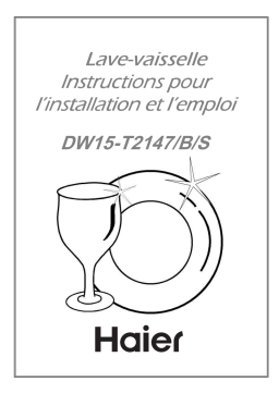 Haier DW15-T2147 Lave-vaisselle Manuel utilisateur