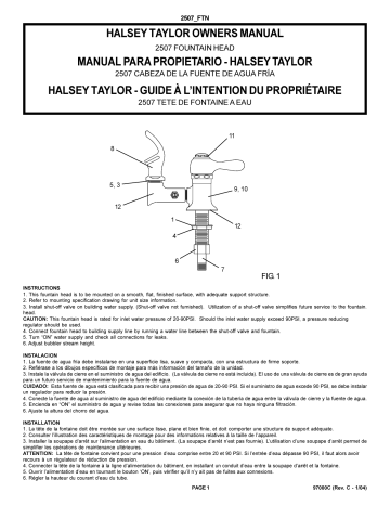 Halsey Taylor 74025076000 Installation manuel | Fixfr