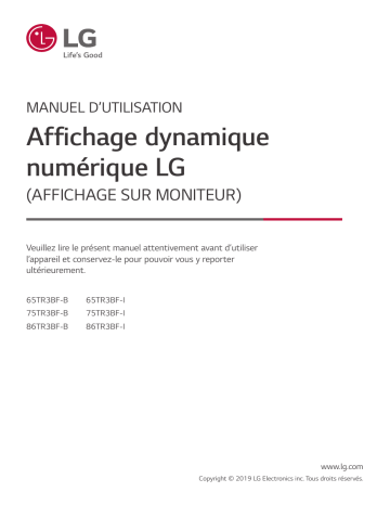 75TR3BF-B | LG 65TR3BF-B Manuel du propriétaire | Fixfr