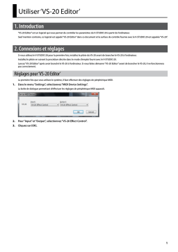 Roland VS-20 Editor Manuel utilisateur