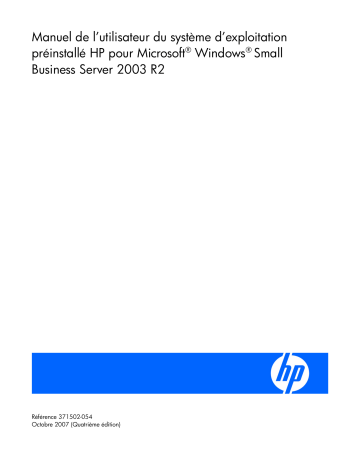Manuel du propriétaire | HP PROLIANT DL380 G4 SERVER Manuel utilisateur | Fixfr