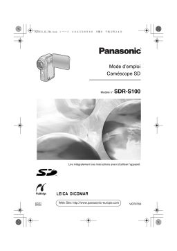 Panasonic SDR S100 Mode d'emploi