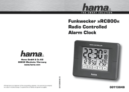 Hama 00113949 "RC800" Radio Controlled Alarm Clock, sensor buttons, speed alarm Manuel utilisateur