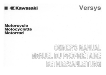 Manuel du propriétaire | Kawasaki VERSYS Manuel utilisateur | Fixfr