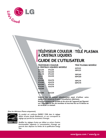 37LG30 | LG 47LG70 Manuel du propriétaire | Fixfr