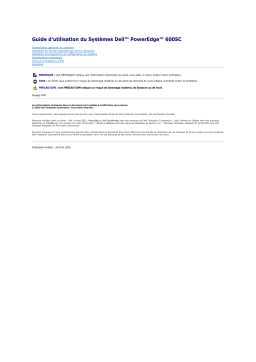 Dell PowerEdge 600SC server Manuel utilisateur