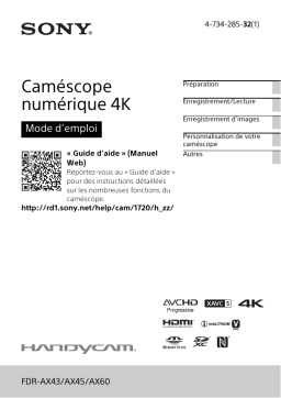 Sony FDR AX60 Mode d'emploi