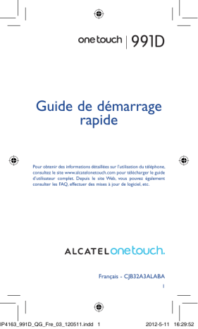 Guide de démarrage rapide | Alcatel 991D Manuel utilisateur | Fixfr