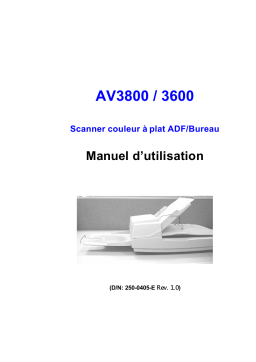 Avision AV3600 Manuel utilisateur