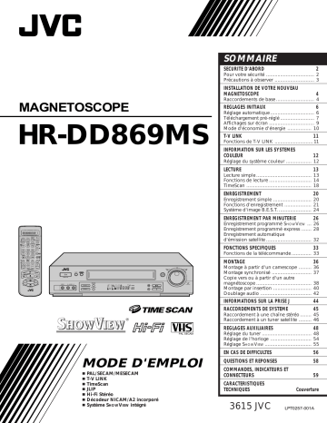 Manuel du propriétaire | JVC HR-DD869MS Manuel utilisateur | Fixfr