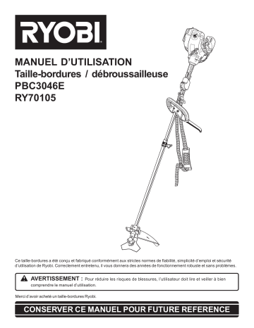 Manuel du propriétaire | Ryobi RY70105 Manuel utilisateur | Fixfr